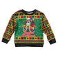 Afro-Jamaicans Christmas Kid Ugly Christmas Sweater Reggae Santa with Dreadlocks Design - African Pride