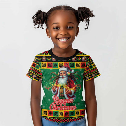 Afro-Jamaicans Christmas Kid T shirt Reggae Santa with Dreadlocks Design - African Pride