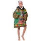 Afro-Jamaicans Christmas Kid Wearable Blanket Hoodie Reggae Santa with Dreadlocks Design - African Pride