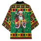 Afro-Jamaicans Christmas Kimono Reggae Santa with Dreadlocks Design