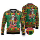 Afro-Jamaicans Christmas Ugly Christmas Sweater Reggae Santa with Dreadlocks Design - African Pride