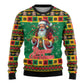Afro-Jamaicans Christmas Ugly Christmas Sweater Reggae Santa with Dreadlocks Design - African Pride