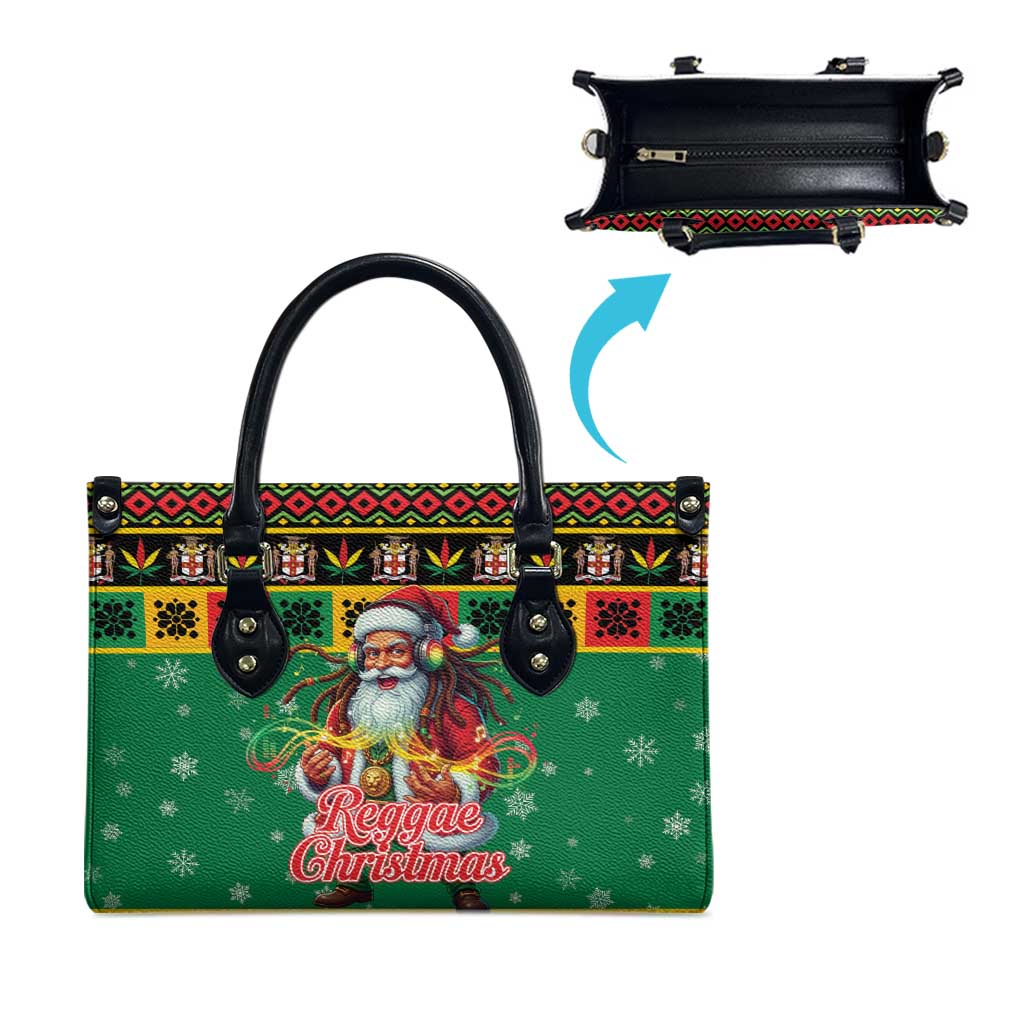 Afro-Jamaicans Christmas Leather Bag Reggae Santa with Dreadlocks Design