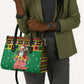 Afro-Jamaicans Christmas Leather Bag Reggae Santa with Dreadlocks Design