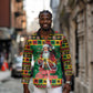 Afro-Jamaicans Christmas Long Sleeve Button Shirt Reggae Santa with Dreadlocks Design - African Pride