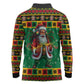 Afro-Jamaicans Christmas Long Sleeve Polo Shirt Reggae Santa with Dreadlocks Design - African Pride