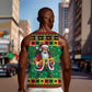 Afro-Jamaicans Christmas Men Tank Top Reggae Santa with Dreadlocks Design - African Pride