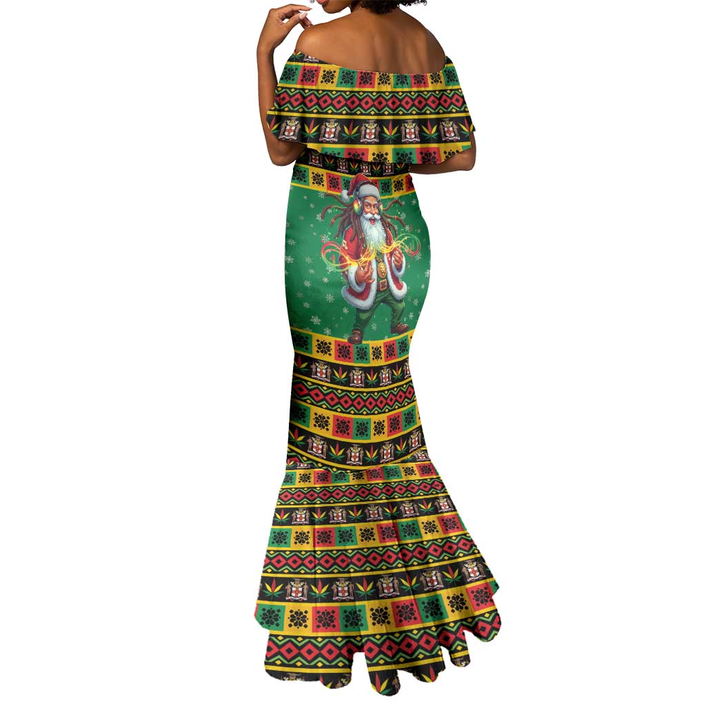 Afro-Jamaicans Christmas Mermaid Dress Reggae Santa with Dreadlocks Design - African Pride