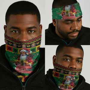 Afro-Jamaicans Christmas Neck Gaiter Reggae Santa with Dreadlocks Design - African Pride