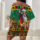 Afro-Jamaicans Christmas Off Shoulder Short Dress Reggae Santa with Dreadlocks Design - African Pride
