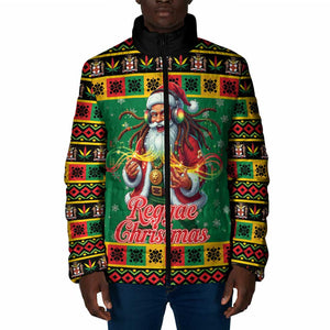 Afro-Jamaicans Christmas Padded Jacket Reggae Santa with Dreadlocks Design