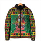 Afro-Jamaicans Christmas Padded Jacket Reggae Santa with Dreadlocks Design