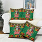 Afro-Jamaicans Christmas Pillow Cover Reggae Santa with Dreadlocks Design