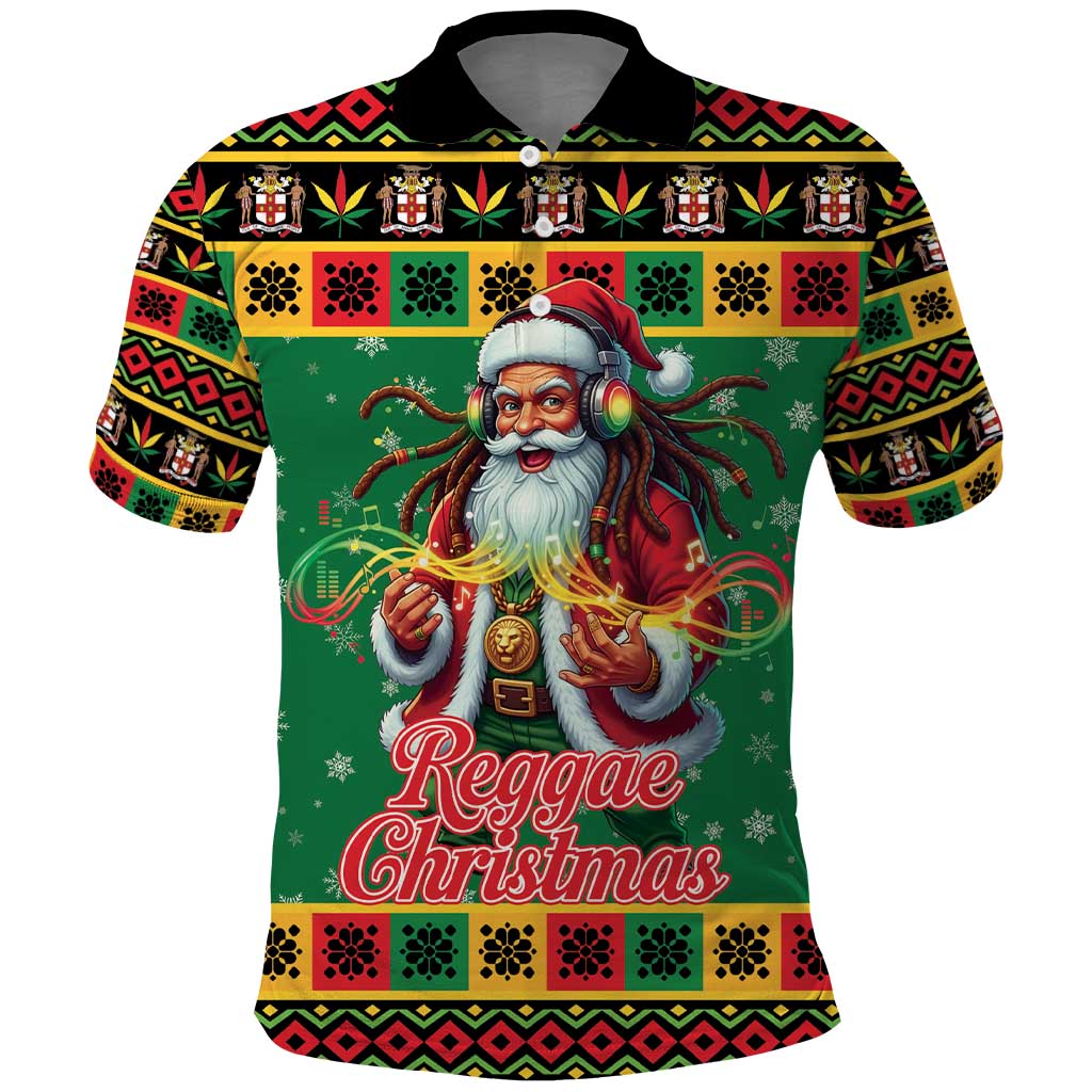 Afro-Jamaicans Christmas Polo Shirt Reggae Santa with Dreadlocks Design - African Pride