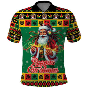 Afro-Jamaicans Christmas Polo Shirt Reggae Santa with Dreadlocks Design - African Pride