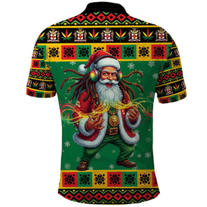 Afro-Jamaicans Christmas Polo Shirt Reggae Santa with Dreadlocks Design - African Pride