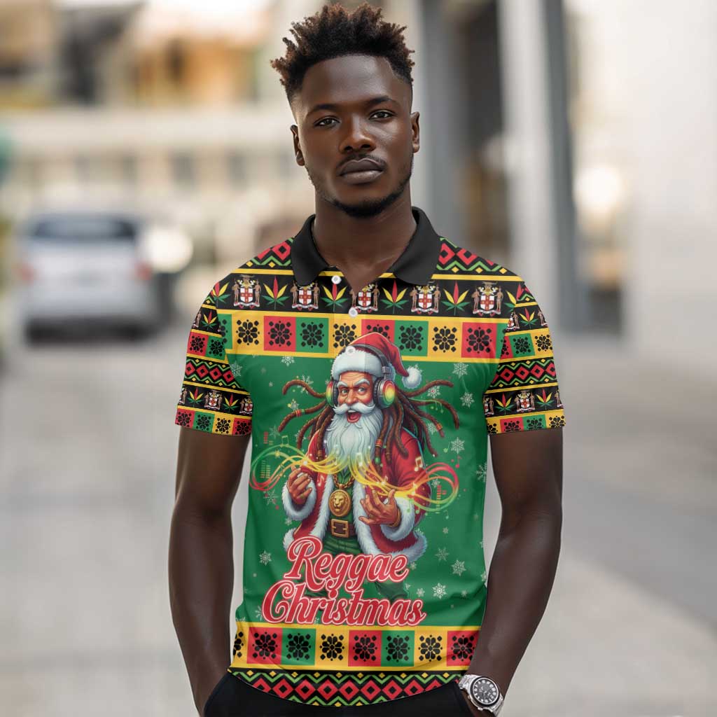 Afro-Jamaicans Christmas Polo Shirt Reggae Santa with Dreadlocks Design - African Pride