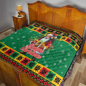 Afro-Jamaicans Christmas Quilt Reggae Santa with Dreadlocks Design - African Pride