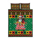 Afro-Jamaicans Christmas Quilt Bed Set Reggae Santa with Dreadlocks Design - African Pride