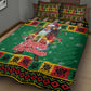 Afro-Jamaicans Christmas Quilt Bed Set Reggae Santa with Dreadlocks Design - African Pride