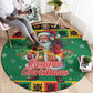 Afro-Jamaicans Christmas Round Carpet Reggae Santa with Dreadlocks Design - African Pride