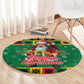 Afro-Jamaicans Christmas Round Carpet Reggae Santa with Dreadlocks Design - African Pride