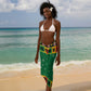 Afro-Jamaicans Christmas Sarong Reggae Santa with Dreadlocks Design - African Pride