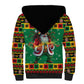 Afro-Jamaicans Christmas Sherpa Hoodie Reggae Santa with Dreadlocks Design - African Pride