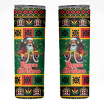 Afro-Jamaicans Christmas Skinny Tumbler Reggae Santa with Dreadlocks Design - African Pride