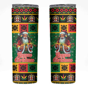 Afro-Jamaicans Christmas Skinny Tumbler Reggae Santa with Dreadlocks Design - African Pride