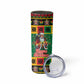 Afro-Jamaicans Christmas Skinny Tumbler Reggae Santa with Dreadlocks Design - African Pride
