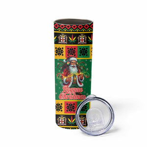 Afro-Jamaicans Christmas Skinny Tumbler Reggae Santa with Dreadlocks Design - African Pride