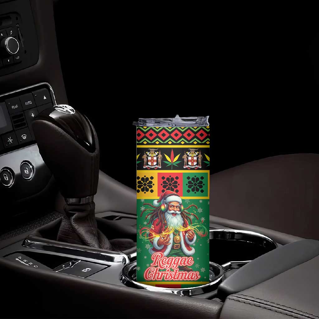 Afro-Jamaicans Christmas Skinny Tumbler Reggae Santa with Dreadlocks Design - African Pride