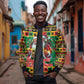 Afro-Jamaicans Christmas Sleeve Zip Bomber Jacket Reggae Santa with Dreadlocks Design - African Pride