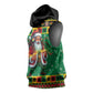 Afro-Jamaicans Christmas Sleeveless Hoodie Reggae Santa with Dreadlocks Design - African Pride