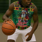 Afro-Jamaicans Christmas Sleeveless Zip Hoodie Reggae Santa with Dreadlocks Design - African Pride