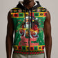 Afro-Jamaicans Christmas Sleeveless Zip Hoodie Reggae Santa with Dreadlocks Design - African Pride