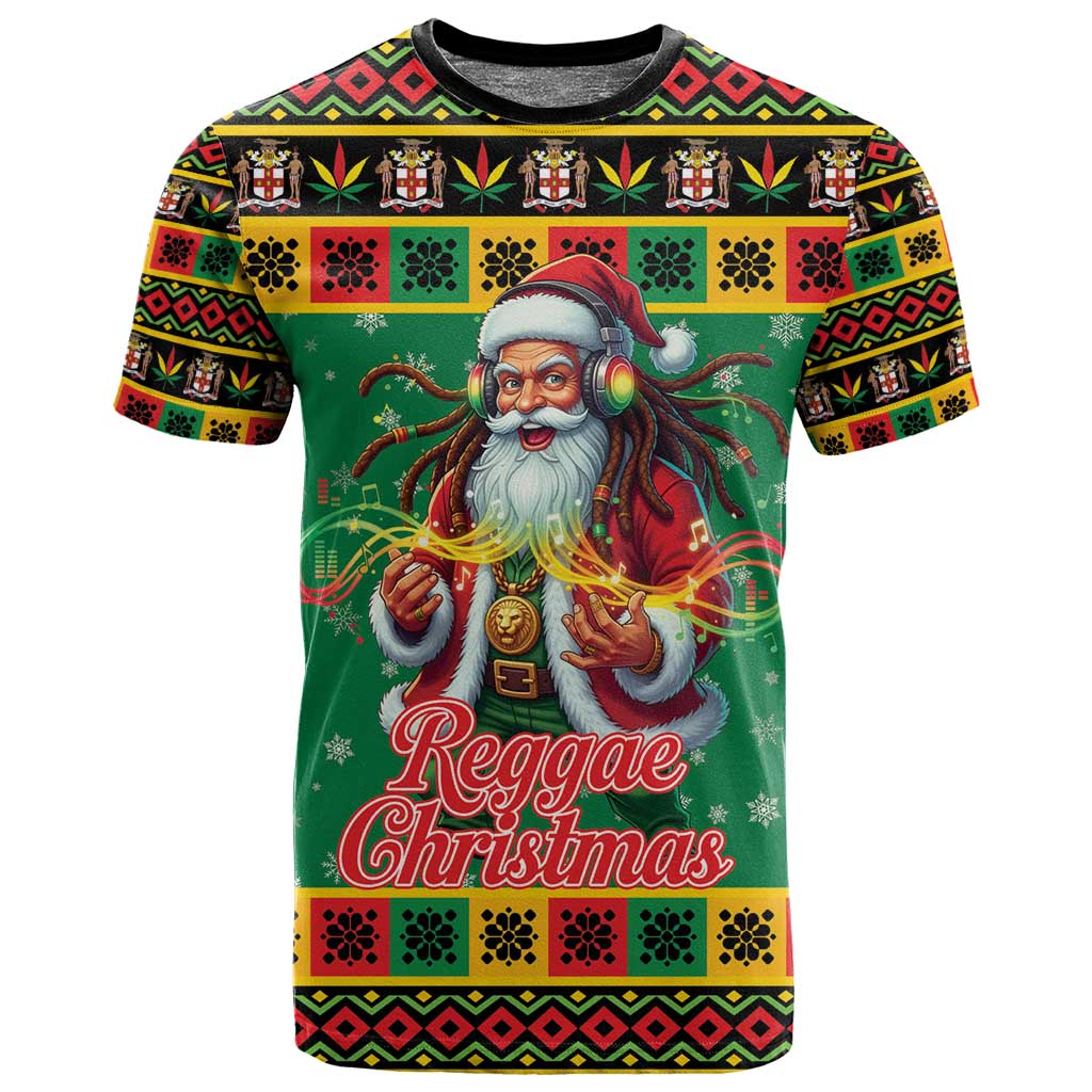 Afro-Jamaicans Christmas T shirt Reggae Santa with Dreadlocks Design - African Pride