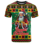Afro-Jamaicans Christmas T shirt Reggae Santa with Dreadlocks Design - African Pride