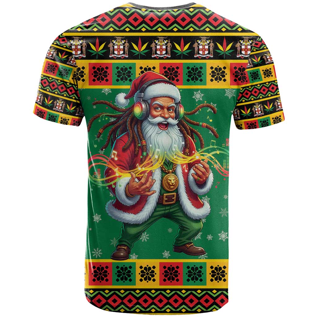Afro-Jamaicans Christmas T shirt Reggae Santa with Dreadlocks Design - African Pride