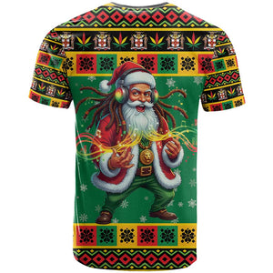 Afro-Jamaicans Christmas T shirt Reggae Santa with Dreadlocks Design - African Pride
