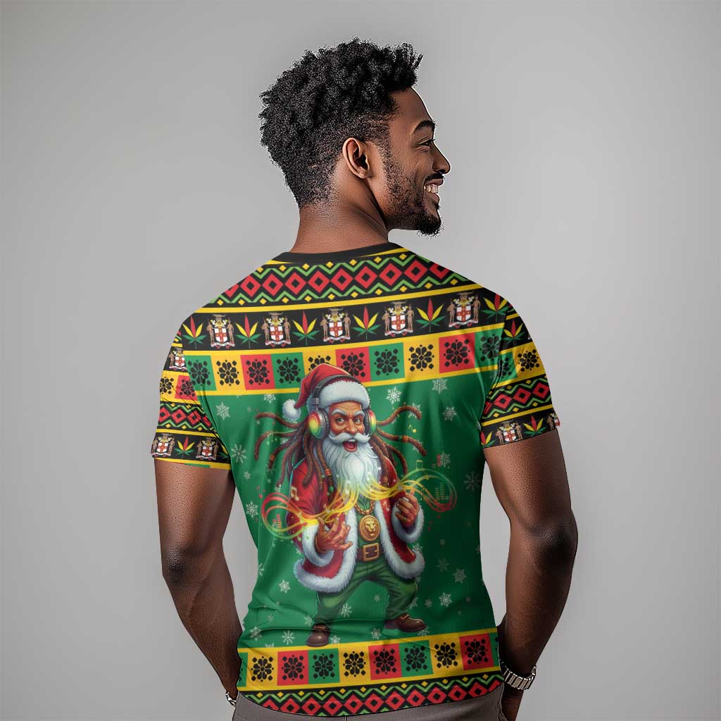 Afro-Jamaicans Christmas T shirt Reggae Santa with Dreadlocks Design - African Pride