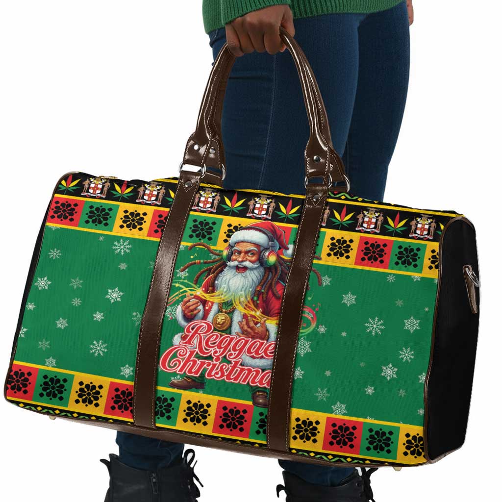 Afro-Jamaicans Christmas Travel Bag Reggae Santa with Dreadlocks Design