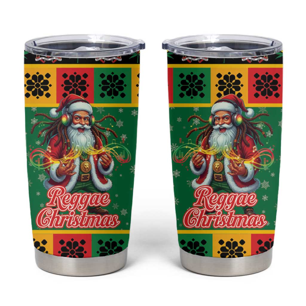 Afro-Jamaicans Christmas Tumbler Cup Reggae Santa with Dreadlocks Design - African Pride