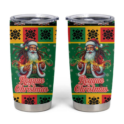 Afro-Jamaicans Christmas Tumbler Cup Reggae Santa with Dreadlocks Design - African Pride