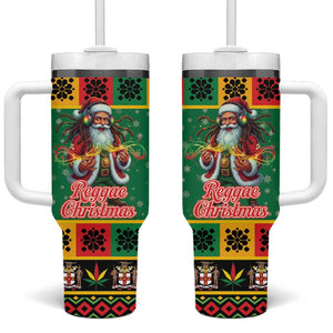 Afro-Jamaicans Christmas Tumbler With Handle Reggae Santa with Dreadlocks Design - African Pride