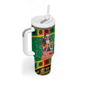 Afro-Jamaicans Christmas Tumbler With Handle Reggae Santa with Dreadlocks Design - African Pride