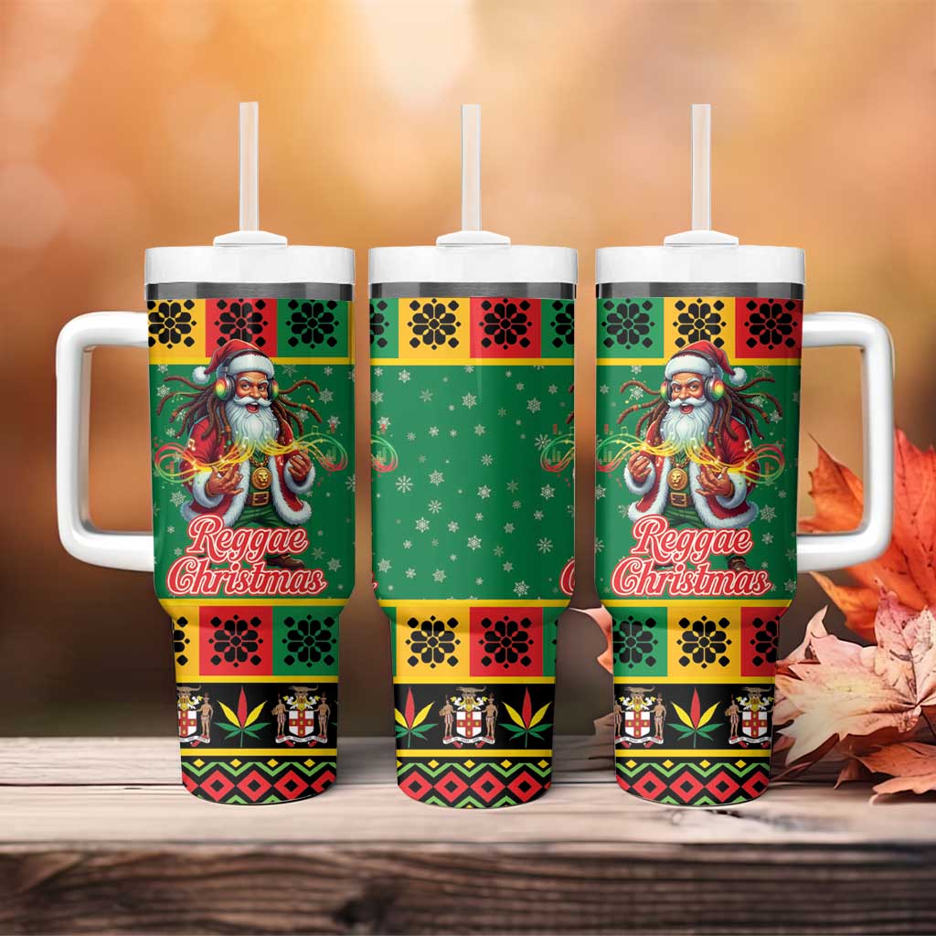 Afro-Jamaicans Christmas Tumbler With Handle Reggae Santa with Dreadlocks Design - African Pride