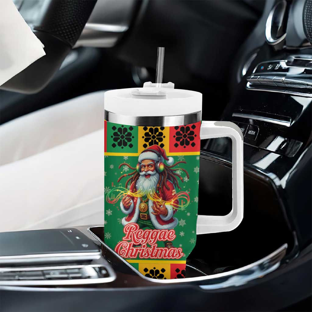Afro-Jamaicans Christmas Tumbler With Handle Reggae Santa with Dreadlocks Design - African Pride
