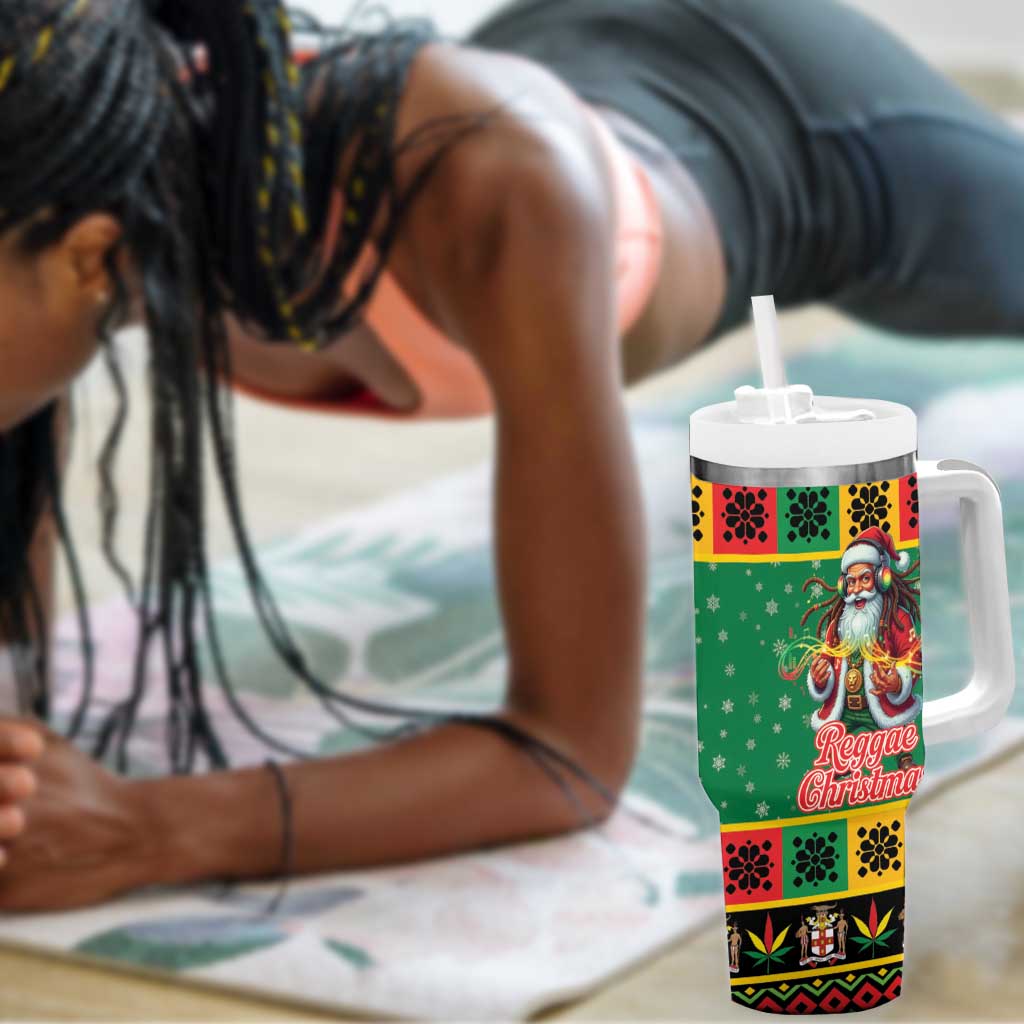 Afro-Jamaicans Christmas Tumbler With Handle Reggae Santa with Dreadlocks Design - African Pride